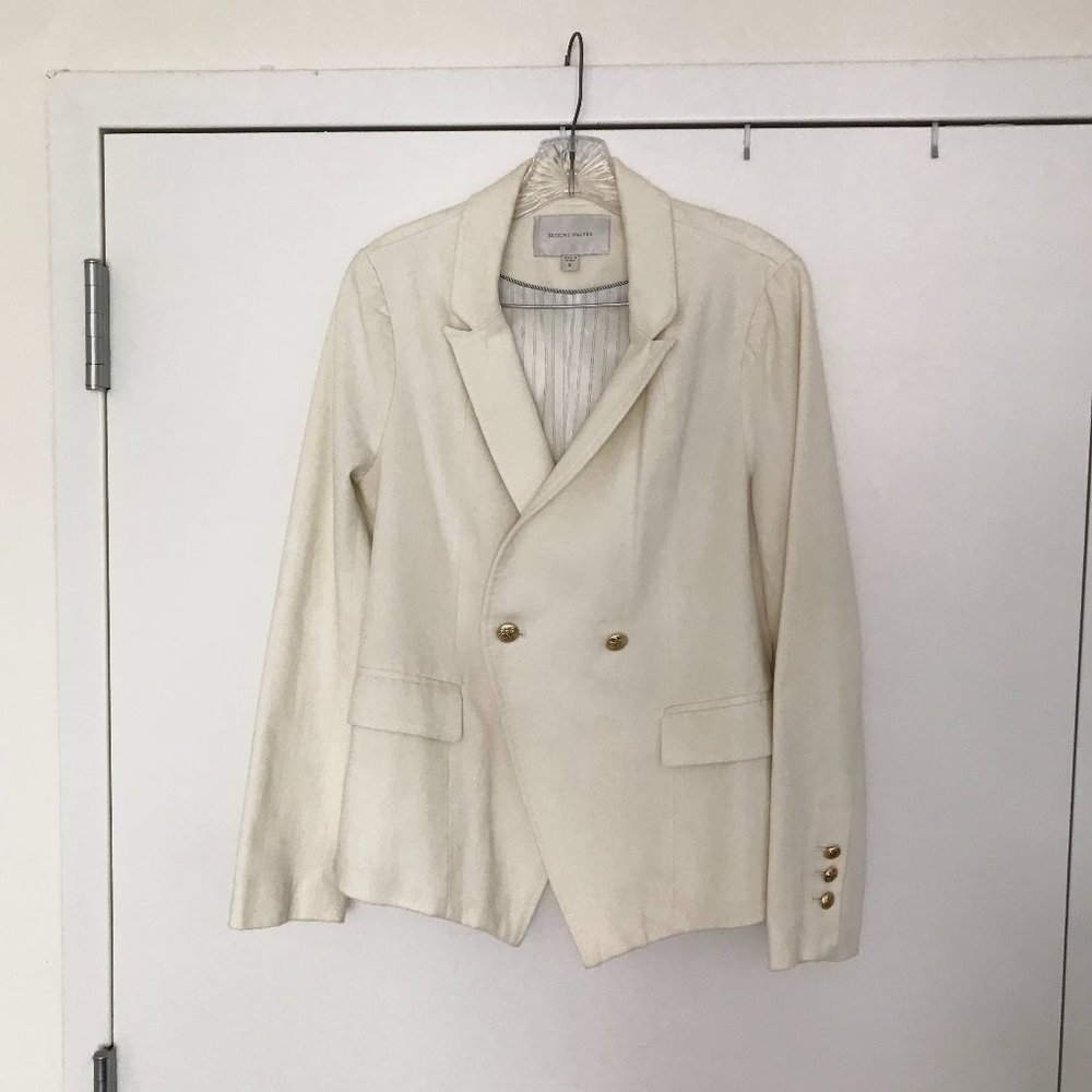 Brochu Walker cream cotton blazer size S